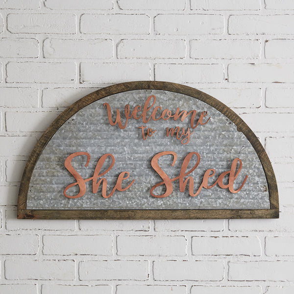 GALVANIZED "SHE SHED" WALL SIGN