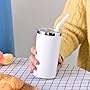 Small Insulated Water Tumbler with Straw-12 oz Insulated Travel Coffee Tumbler Stainless Steel Double Wall Coffee Mug, Sweat-Free